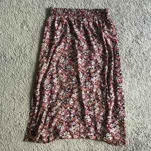 LOFT floral midi skirt